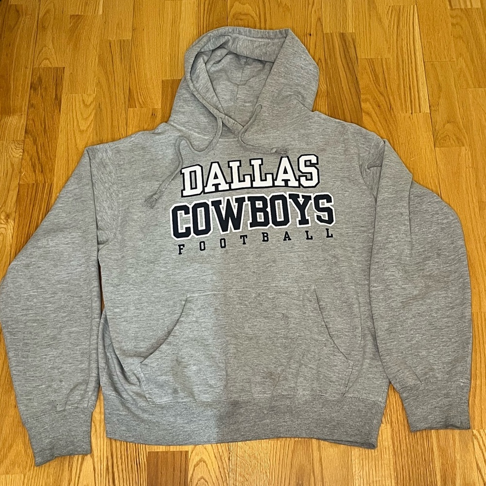 NFL Dallas Cowboys Gray Football Hoodie Size Medium